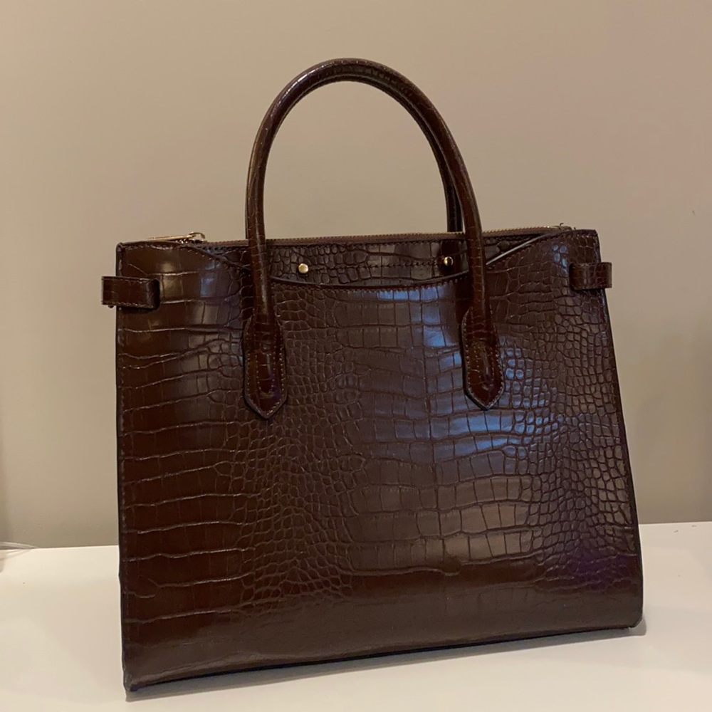 Mango brown croc bag